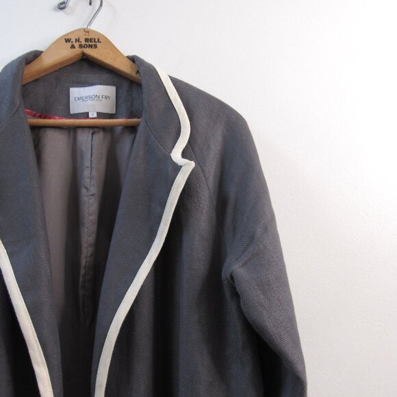 Emerson Fry Fitted Linen Blazer Jacket - Picture 7 of 9